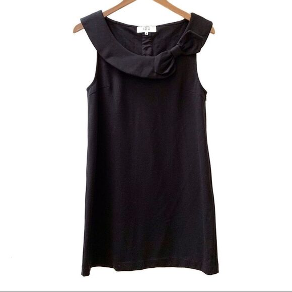 Tibi Bow Neck Ponte Sheath Dress Black Size Medium - Picture 1 of 10